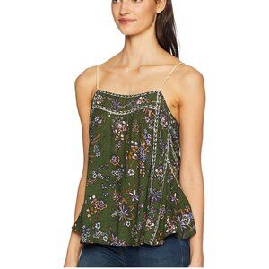 Intimately Free People, Sweet Talk Floral Sleeveless Camisole Top, Moss, Large